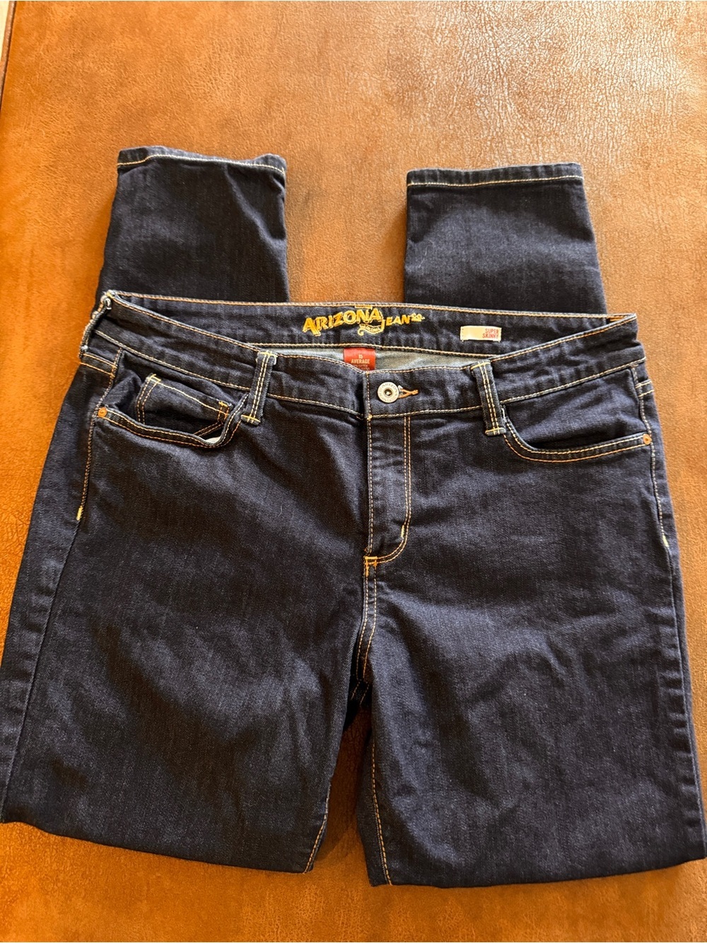 Women's Arizona Super Skinny Dark Blue Classic Denim Jeans Sz 15